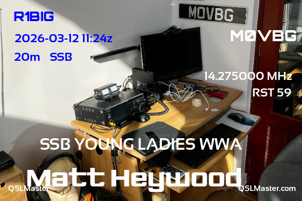 QSL Master Card for M0VBG QSO with R1BIG