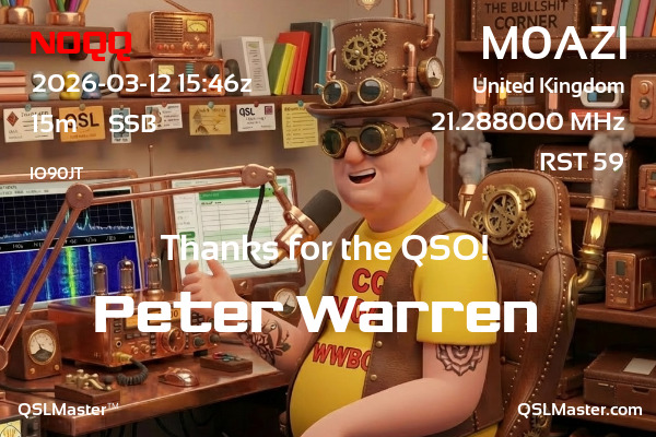 QSL Master Card for M0AZI QSO with N0QQ