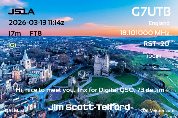 QSL Master Card for G7UTB QSO with J51A