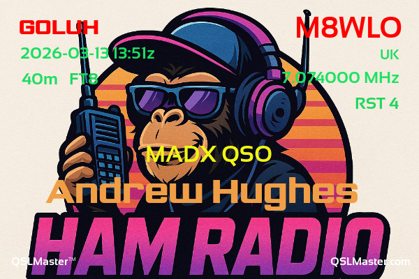 QSL Master Card for M8WLO QSO with G0LUH