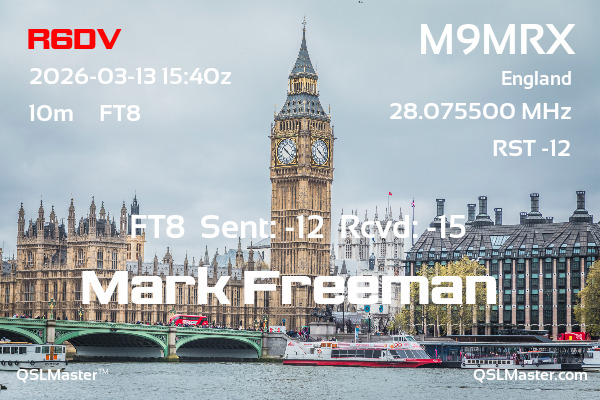 QSL Master Card for M9MRX QSO with R6DV