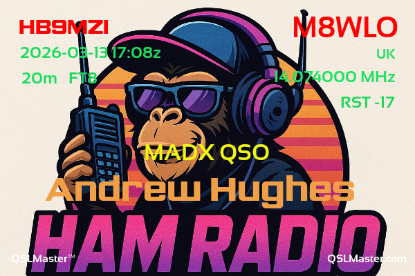 QSL Master Card for M8WLO QSO with HB9MZI