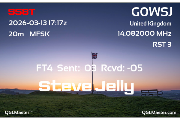QSL Master Card for G0WSJ QSO with S58T