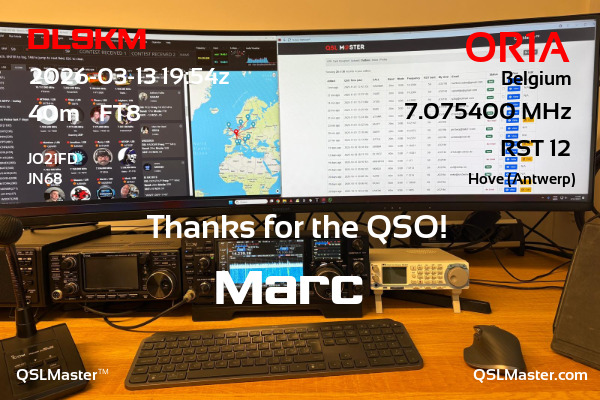 QSL Master Card for OR1A QSO with DL9KM