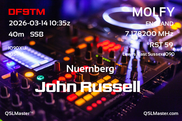 QSL Master Card for M0LFY QSO with DF9TM