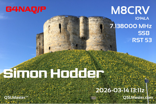 QSL Master Card for M8CRV QSO with G4NAQ/P