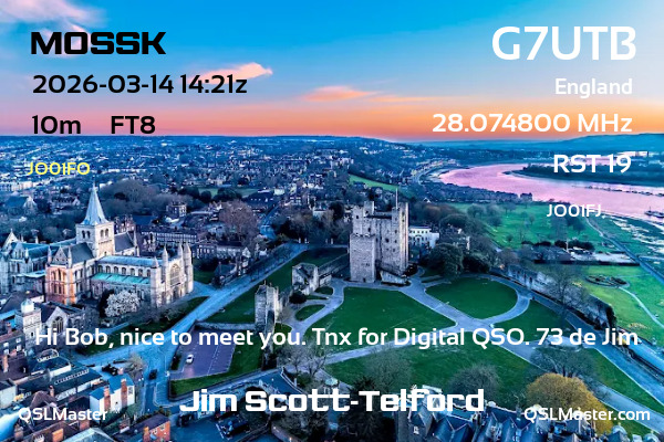 QSL Master Card for G7UTB QSO with M0SSK