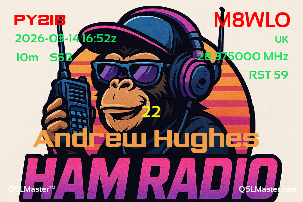 QSL Master Card for M8WLO QSO with PY2IB