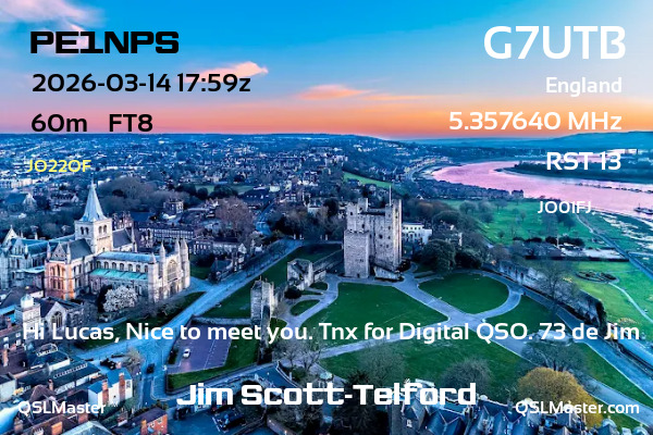 QSL Master Card for G7UTB QSO with PE1NPS