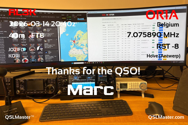 QSL Master Card for OR1A QSO with RL3K