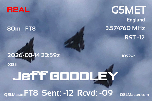 QSL Master Card for G5MET QSO with R2AL