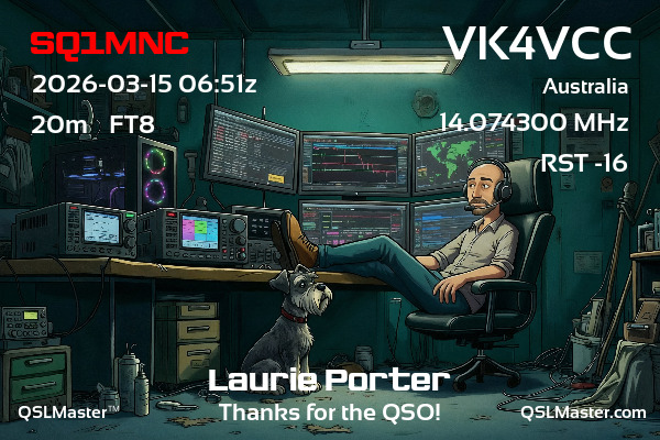 QSL Master Card for VK4VCC QSO with SQ1MNC