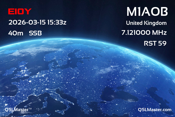 QSL Master Card for M1AOB QSO with EI0Y