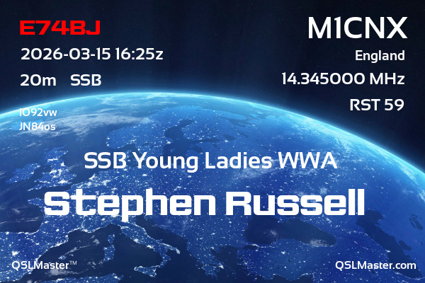 QSL Master Card for M1CNX QSO with E74BJ
