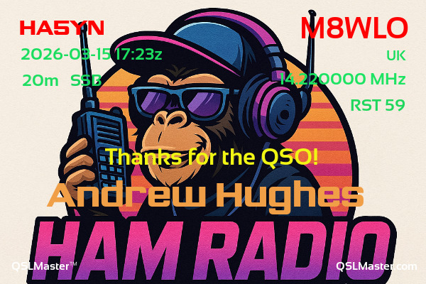 QSL Master Card for M8WLO QSO with HA5YN