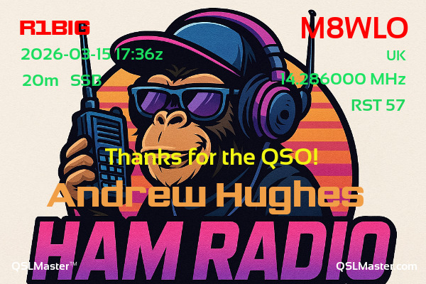 QSL Master Card for M8WLO QSO with R1BIG