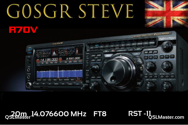 QSL Master Card for G0SGR QSO with R7OV