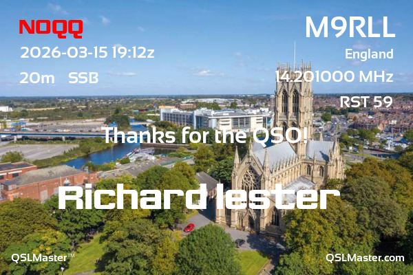 QSL Master Card for M9RLL QSO with N0QQ