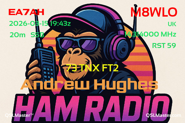 QSL Master Card for M8WLO QSO with EA7AH