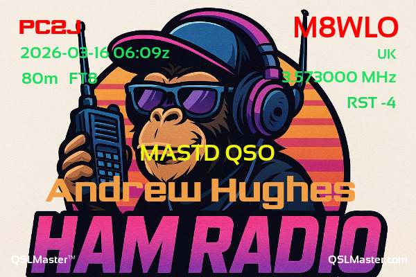 QSL Master Card for M8WLO QSO with PC2J