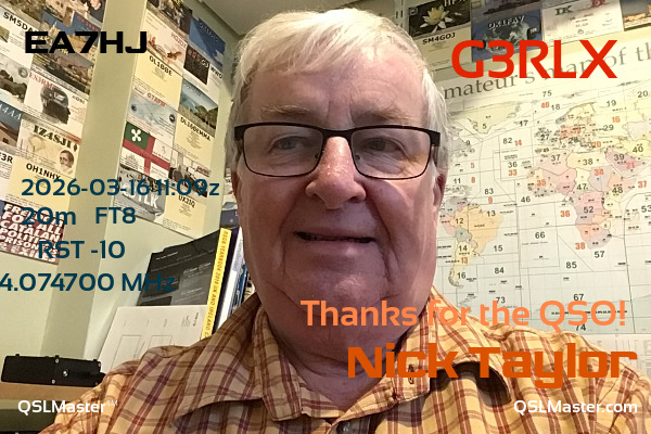 QSL Master Card for G3RLX QSO with EA7HJ