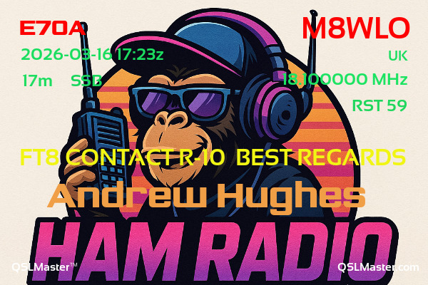 QSL Master Card for M8WLO QSO with E70A