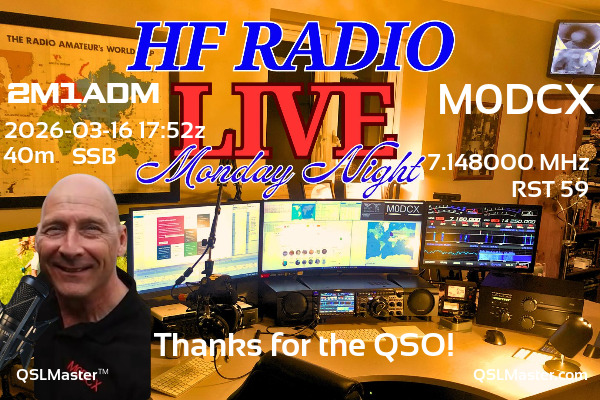 QSL Master Card for M0DCX QSO with 2M1ADM