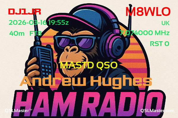 QSL Master Card for M8WLO QSO with DJ1JR