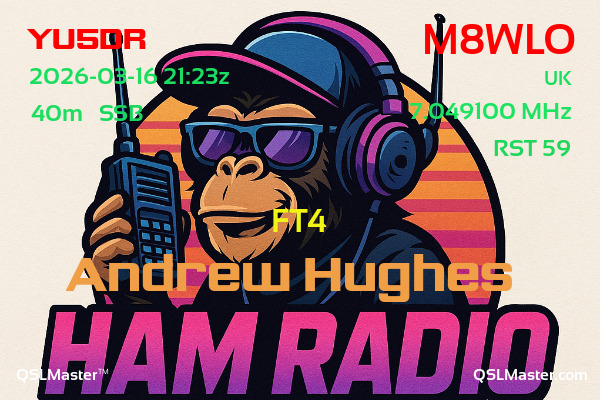 QSL Master Card for M8WLO QSO with YU5DR