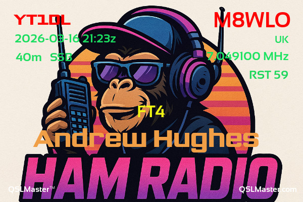 QSL Master Card for M8WLO QSO with YT1DL