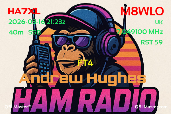 QSL Master Card for M8WLO QSO with HA7XL