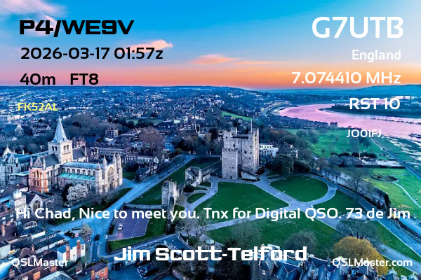QSL Master Card for G7UTB QSO with P4/WE9V