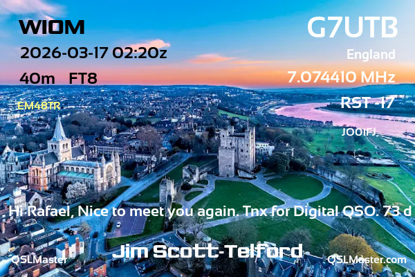 QSL Master Card for G7UTB QSO with WI0M