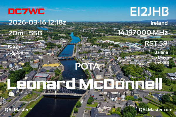 QSL Master Card for EI2JHB QSO with DC7WC