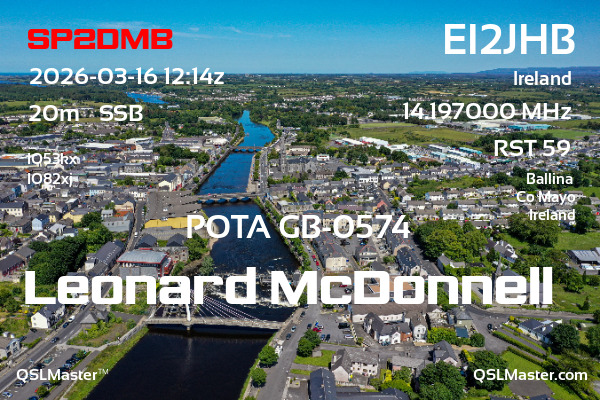 QSL Master Card for EI2JHB QSO with SP2DMB