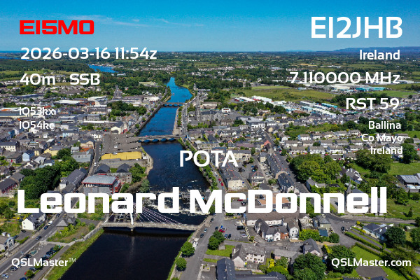 QSL Master Card for EI2JHB QSO with EI5MO