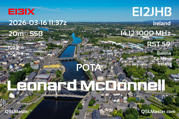 QSL Master Card for EI2JHB QSO with EI3IX
