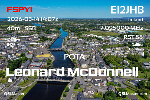 QSL Master Card for EI2JHB QSO with F5PYI