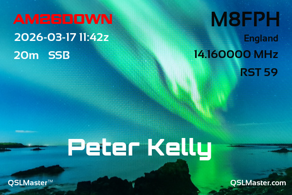 QSL Master Card for M8FPH QSO with AM26DOWN