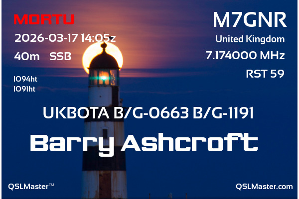 QSL Master Card for M7GNR QSO with M0RTU