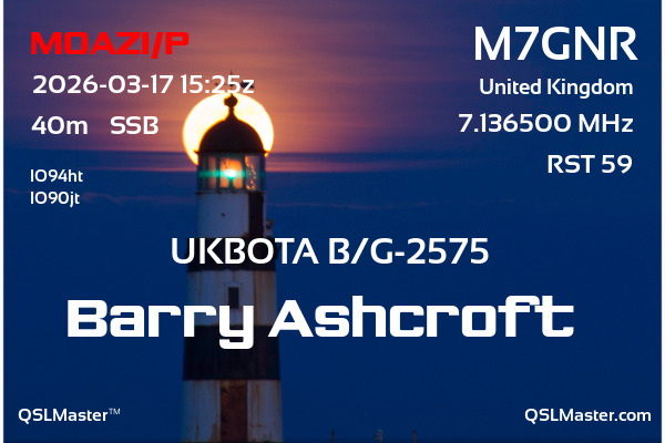 QSL Master Card for M7GNR QSO with M0AZI/P