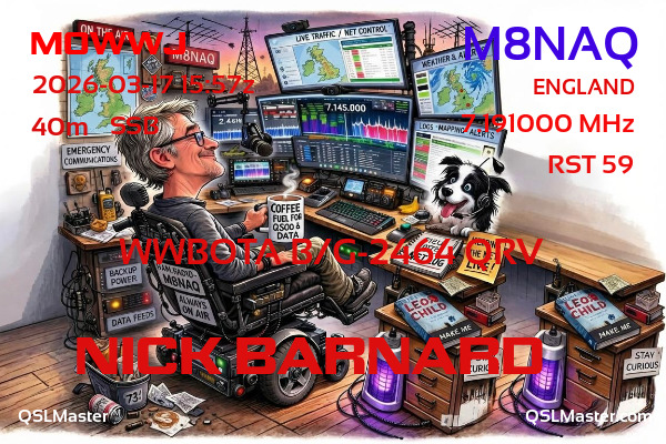 QSL Master Card for M8NAQ QSO with M0WWJ