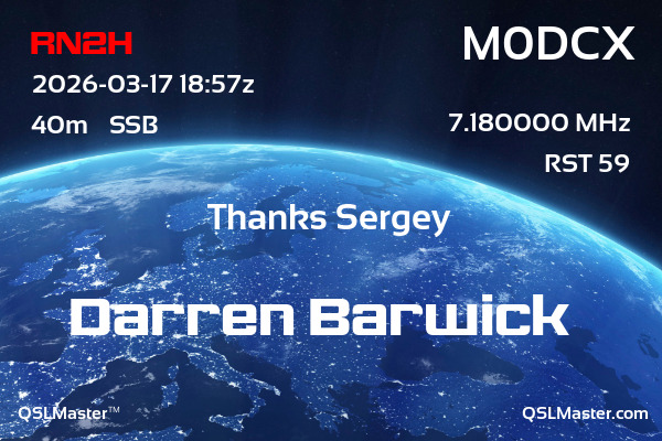 QSL Master Card for M0DCX QSO with RN2H