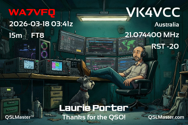 QSL Master Card for VK4VCC QSO with WA7VFQ