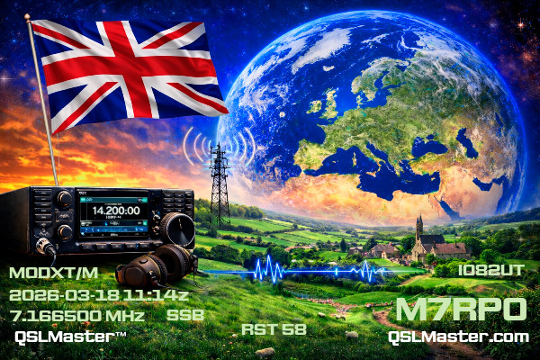QSL Master Card for M7RPO QSO with M0DXT/M