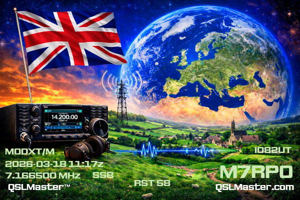 QSL Master Card for M7RPO QSO with M0DXT/M