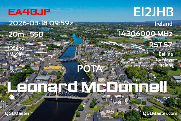 QSL Master Card for EI2JHB QSO with EA4GJP