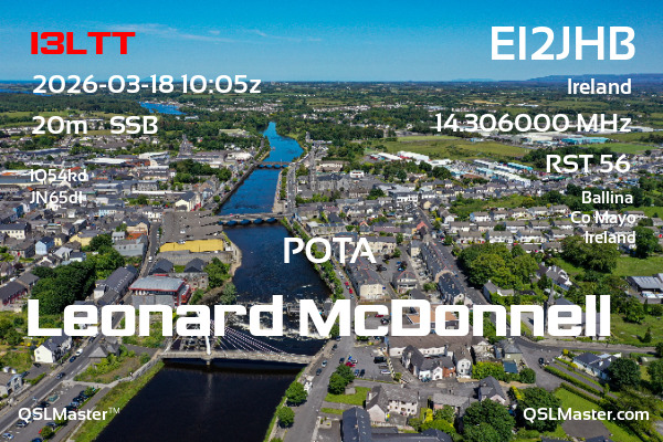 QSL Master Card for EI2JHB QSO with I3LTT