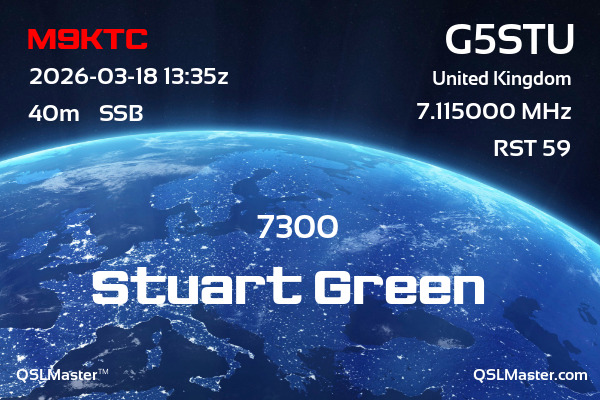 QSL Master Card for G5STU QSO with M9KTC