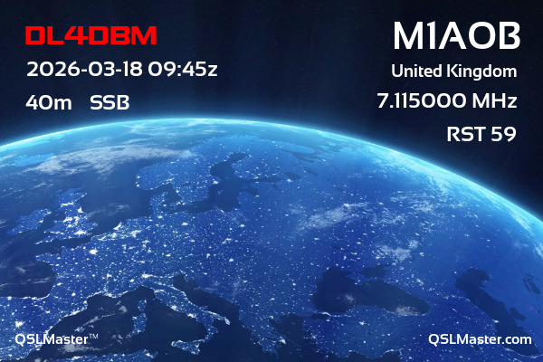 QSL Master Card for M1AOB QSO with DL4DBM